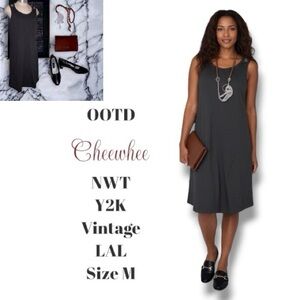 LAL Live a Little Vintage Y2K Dress Knee Length Academia Minimalist Preppy M